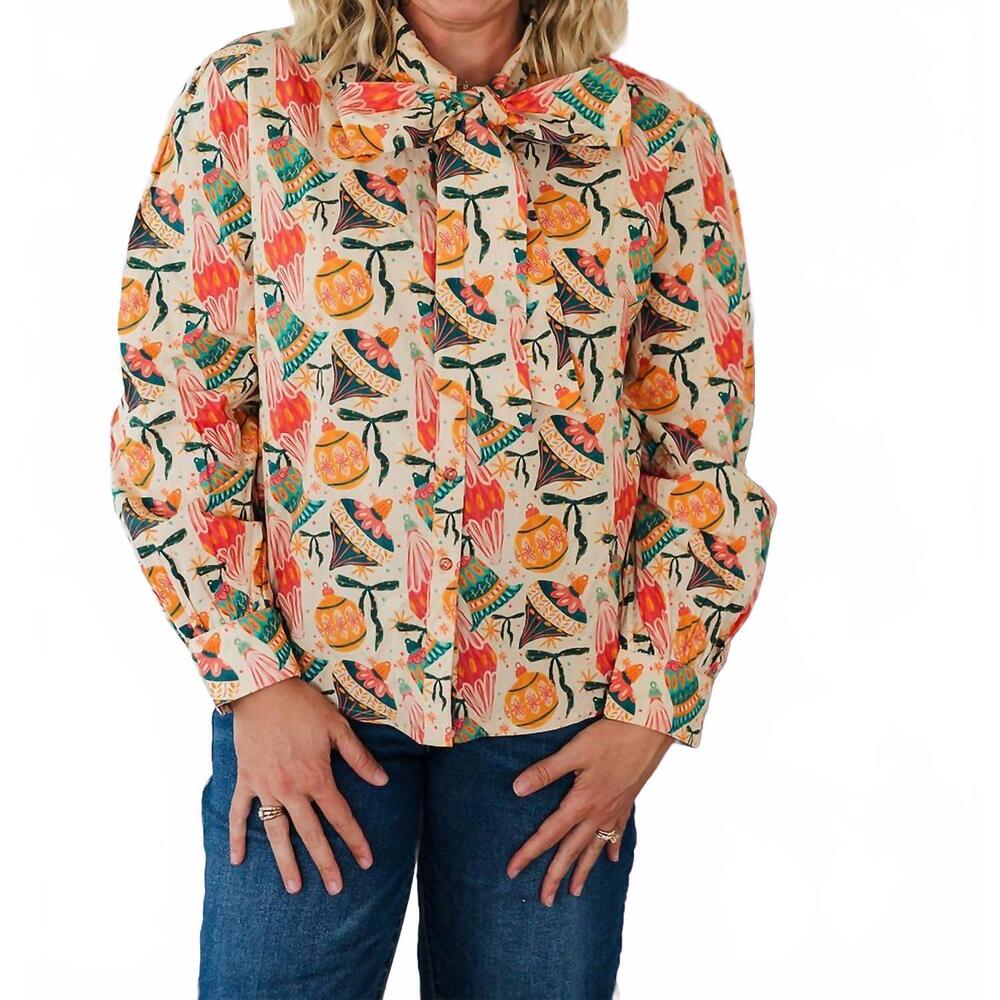 NEW LAYERZ CLOTHING sadie long sleeve top in ornaments